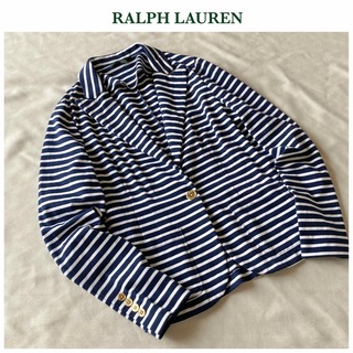 ラルフローレン(Ralph Lauren)のローレン ラルフローレン 金ボタン ボーダー ジャージー テーラードジャケット(テーラードジャケット)