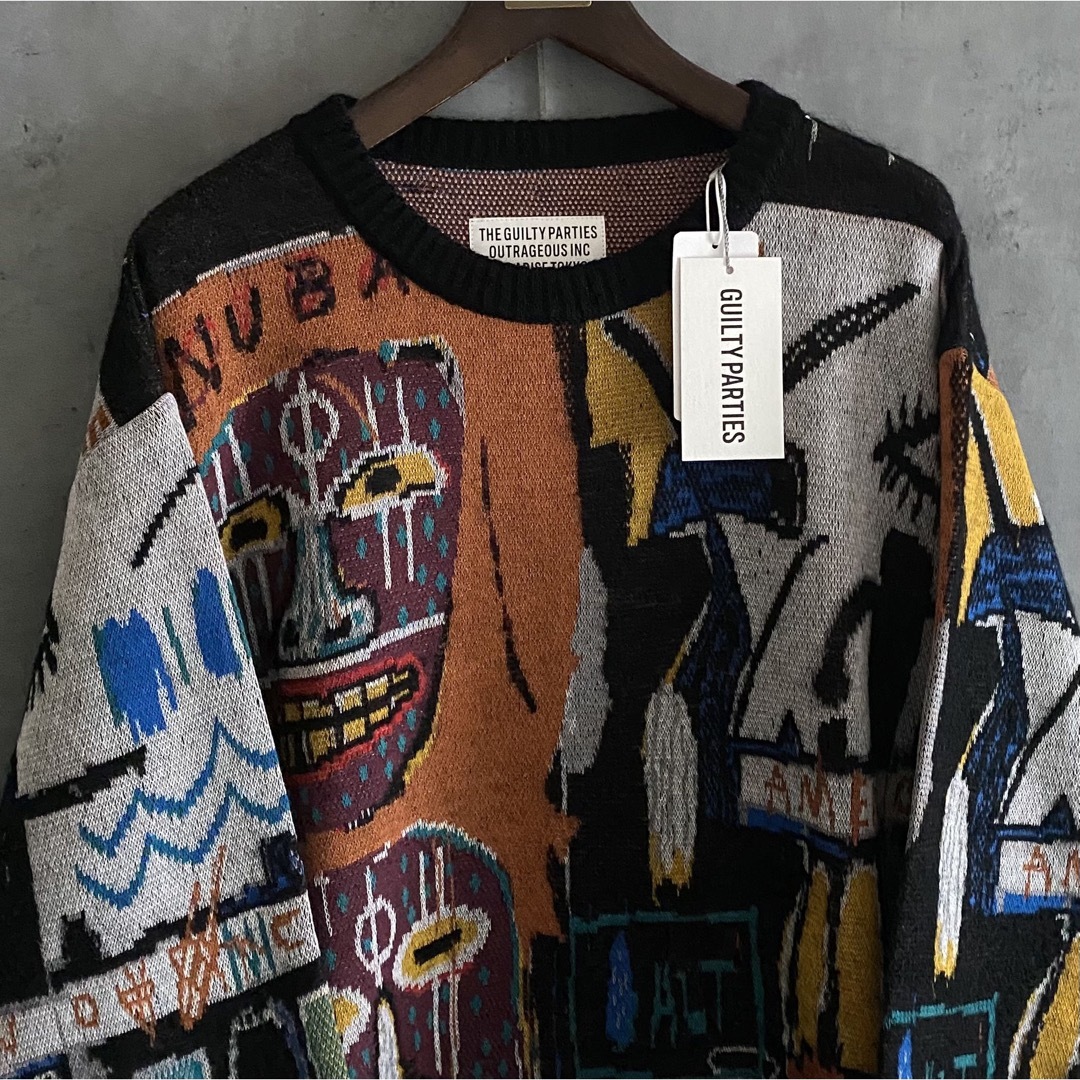 XL新品 WACKO MARIA ワコマリア BASQUIAT バスキア ニット- XL新品 WACKO MARIA ワコマリア BASQUIAT バスキア ニット-