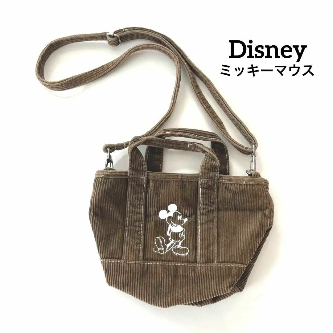 Disney(ディズニー)のDisney ミッキーマウス ショルダーバッグ  コーデュロイ シンプル レディースのバッグ(ショルダーバッグ)の商品写真