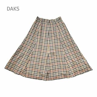 ダックス(DAKS)のDAKS ダックス フレアスカート ベージュ ブラウン ブラック チェック M(ひざ丈スカート)