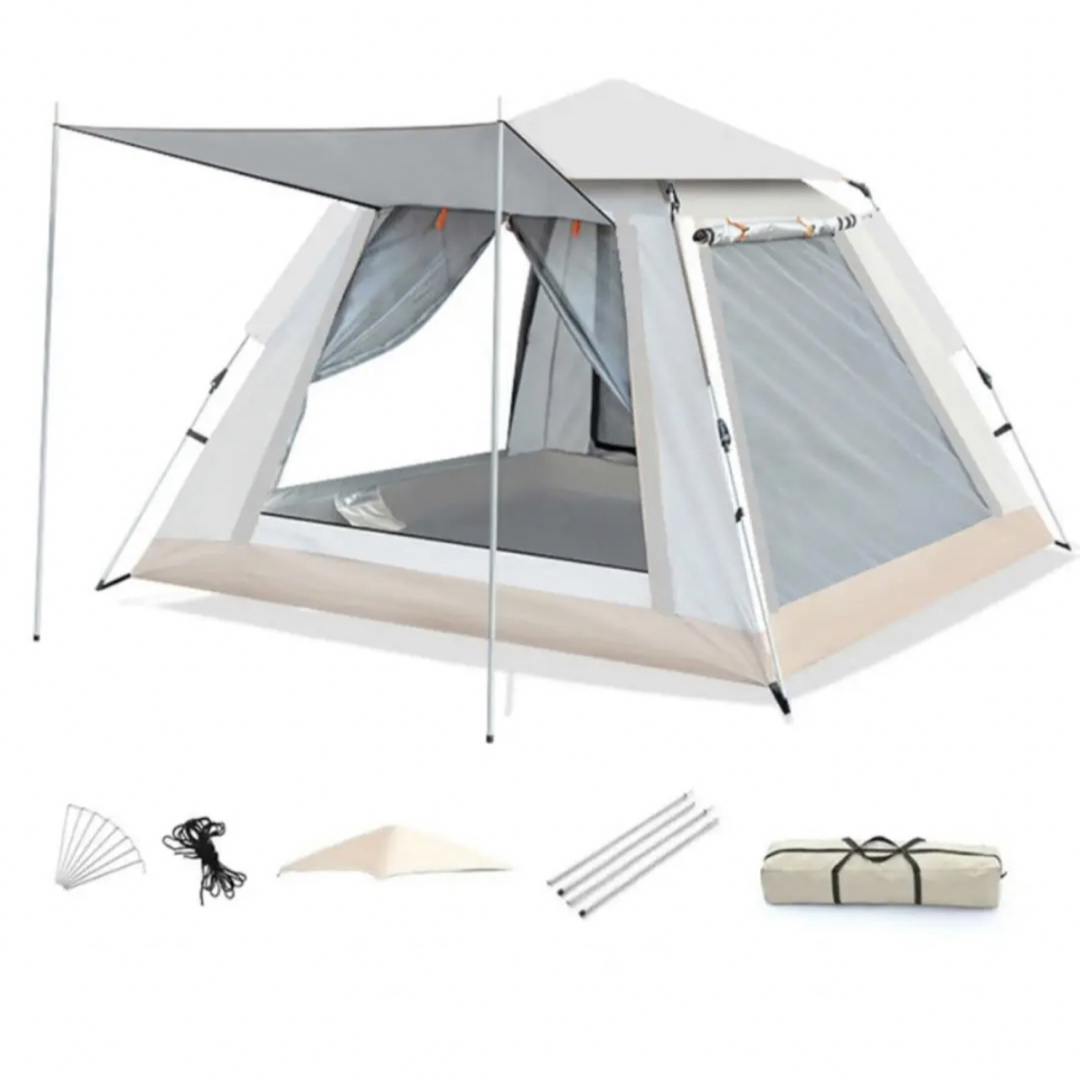 2023最新 テント ワンタッチ 5-8人用 UVカットキャンプ テント