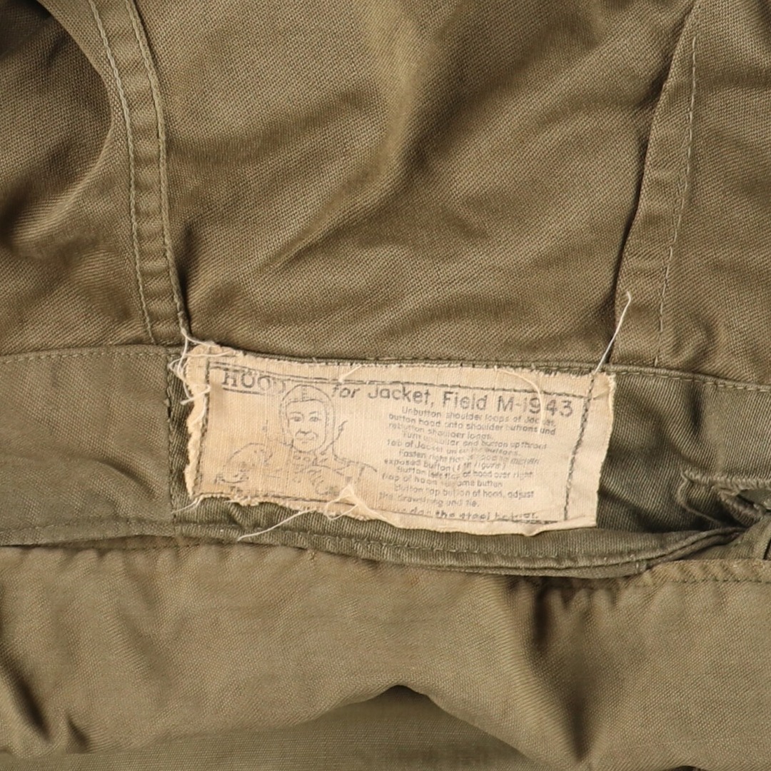 古着 40年代 米軍実品 U.S.ARMY JACKET FIELD M-1943 フード付き ミリタリー フィールドジャケット USA製 メンズM ヴィンテージ /eaa367772 メンズのジャケット/アウター(ミリタリージャケット)の商品写真