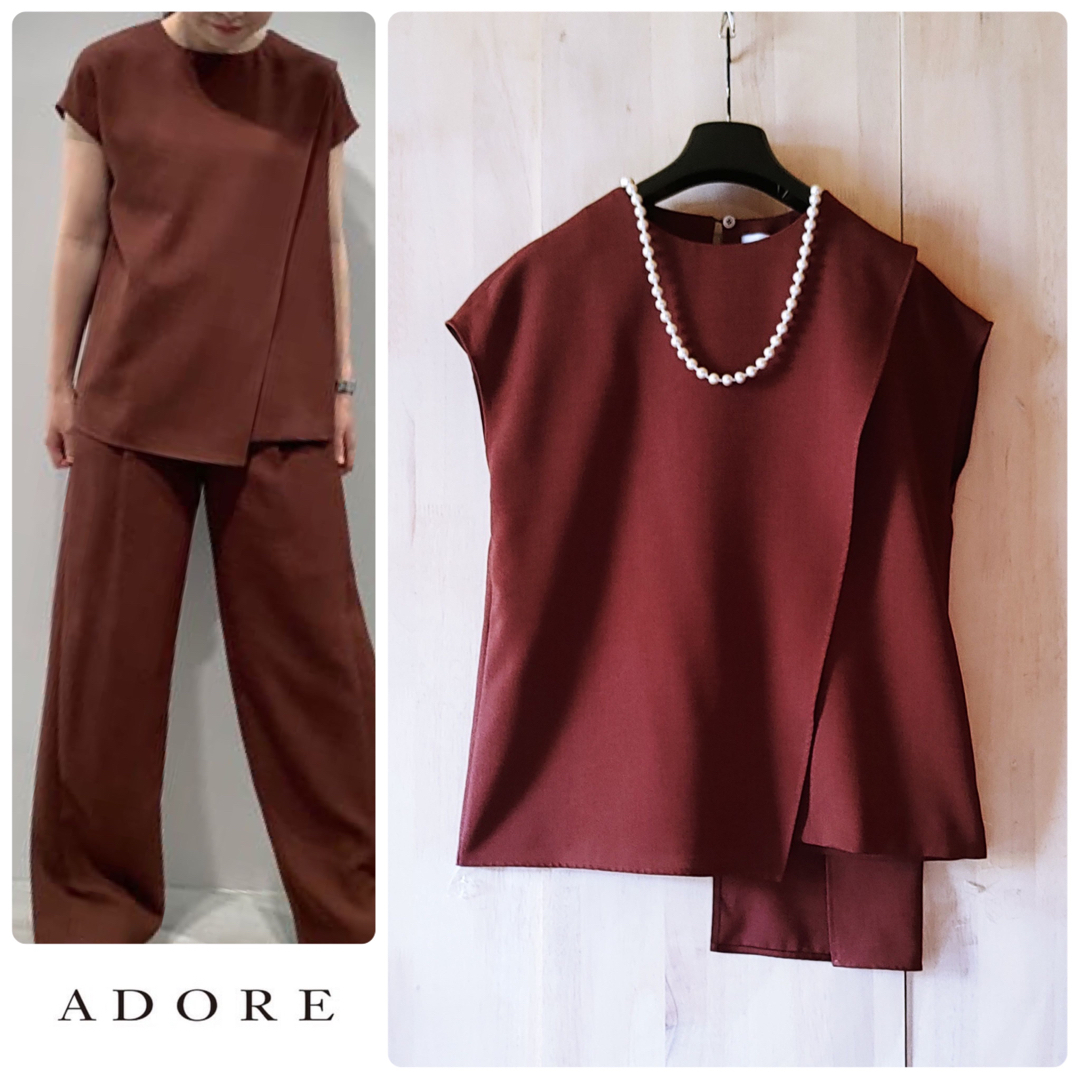 ADORE(アドーア)の◆幻◆ 希少新品  定価3万円　ADORE VERY掲載　リネン風ラップブラウス レディースのトップス(シャツ/ブラウス(半袖/袖なし))の商品写真