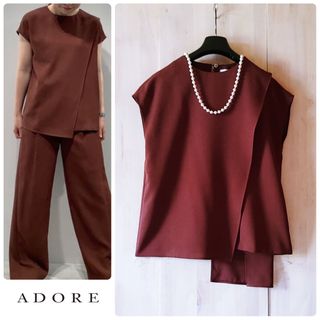 アドーア(ADORE)の◆幻◆ 希少新品  定価3万円　ADORE VERY掲載　リネン風ラップブラウス(シャツ/ブラウス(半袖/袖なし))