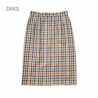 かわいい♪ DAkS ブラウン系チェック　プリーツスカート　膝下10cmぐらい丈