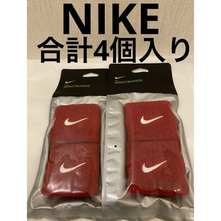 ナイキ(NIKE)のNIKE ナイキ スウッシュ リストバンド　レッドBN0007-601 2点 (バングル/リストバンド)