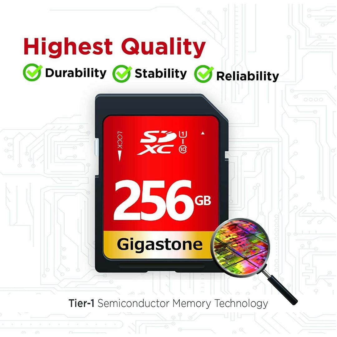 Gigastone SDカード 256GB 2枚セット UHS-I U1 Cla