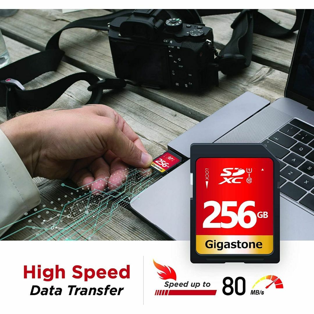 Gigastone SDカード 256GB 2枚セット UHS-I U1 Cla