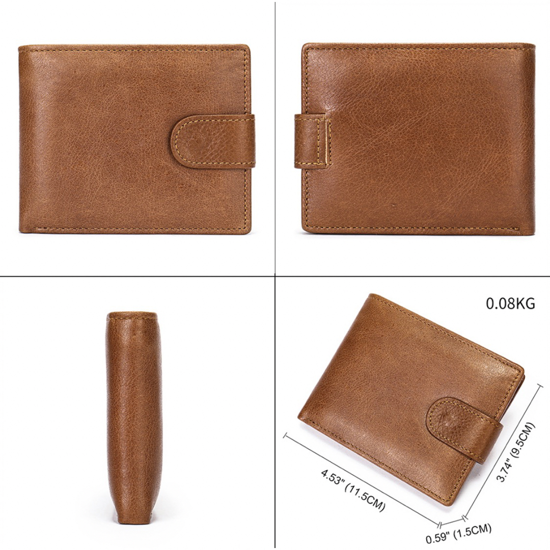 二つ折り ミニ財布 ビジネス ショートウォレット メンズ 財布 ブラック メンズのファッション小物(長財布)の商品写真