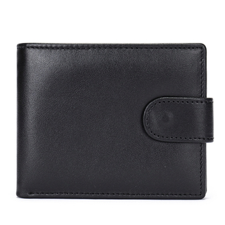 二つ折り ミニ財布 ビジネス ショートウォレット メンズ 財布 ブラック(長財布)