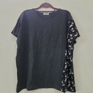 シマムラ(しまむら)のドルマンスリーブ　Tシャツ　モノトーン　花柄　ユニクロ　GU　しまむら　GRL(Tシャツ(半袖/袖なし))