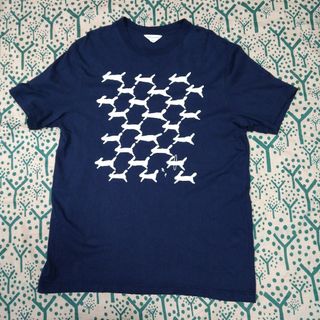 ミナペルホネン ブルーの石柄Tシャツ