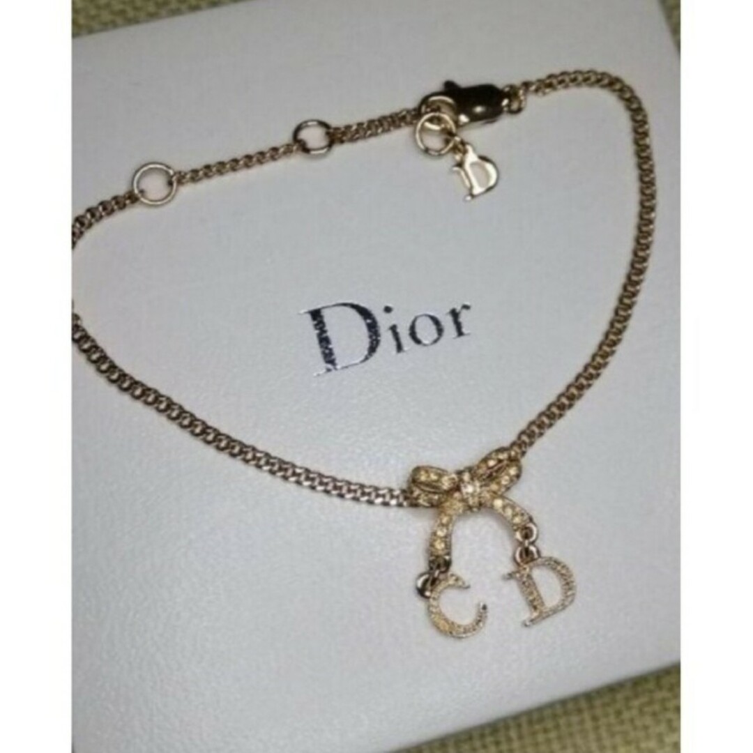 クリスチャンディオール DIOR ロゴ リボン ブレスレット クリスタル