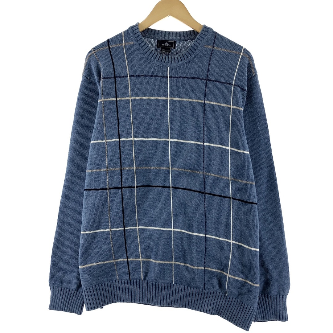 古着 DOCKERS 総柄 コットンニットセーター メンズXXL /eaa368066の
