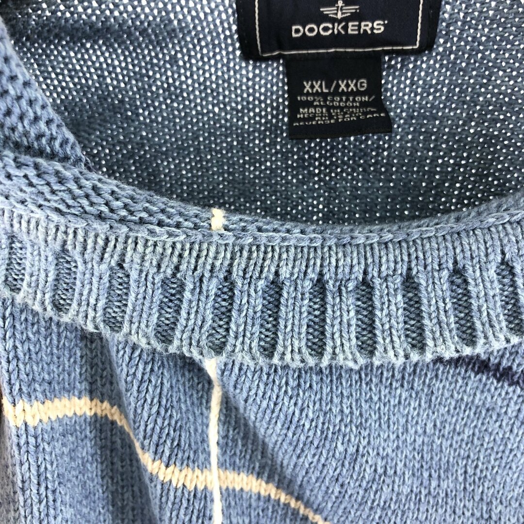 古着 DOCKERS 総柄 コットンニットセーター メンズXXL /eaa368066の