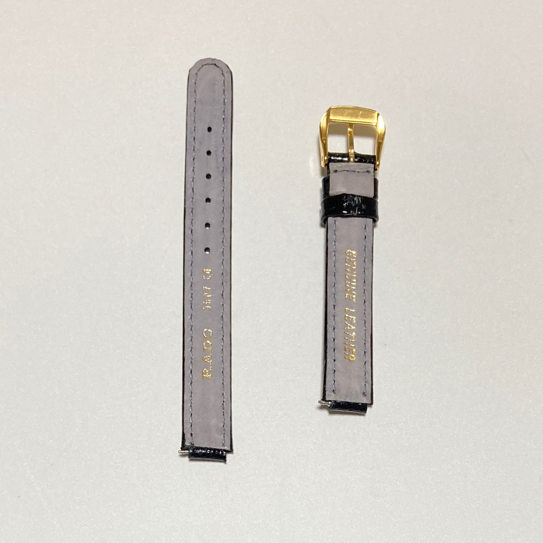 RADO(ラドー)のRADO 純正革ベルト 未使用 クロコ型押し レザー OLD ラドー 腕時計 黒 レディースのファッション小物(腕時計)の商品写真