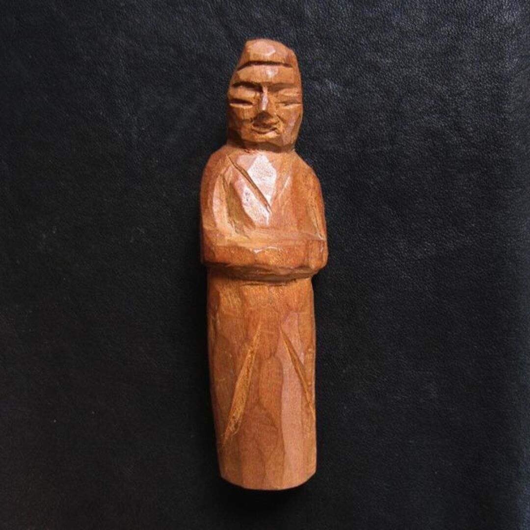 素朴な小仏像　木彫り　観音像　永観堂　卍堂