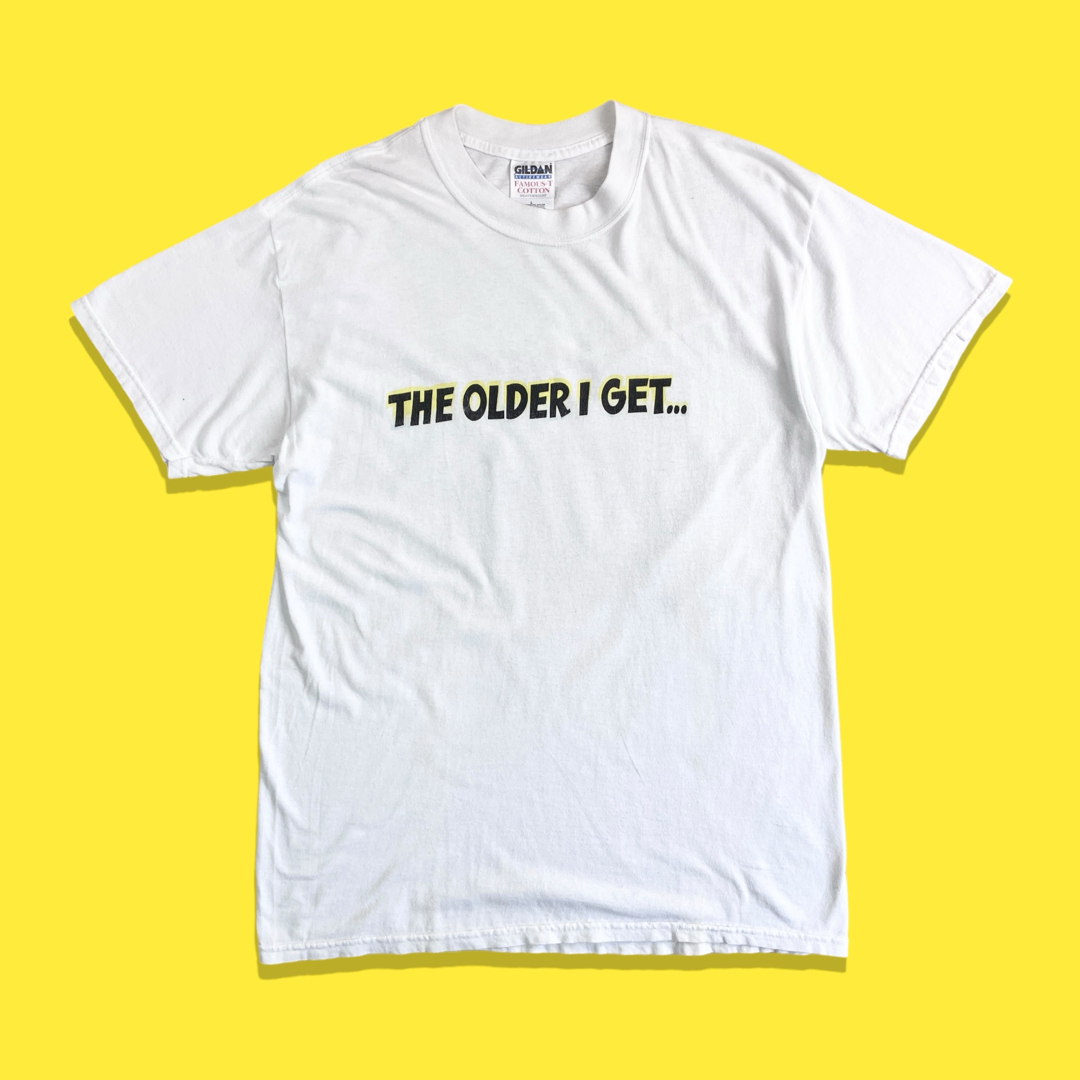 90s GILDAN ヴィンテージTシャツ メッセージ グラフィック イラスト