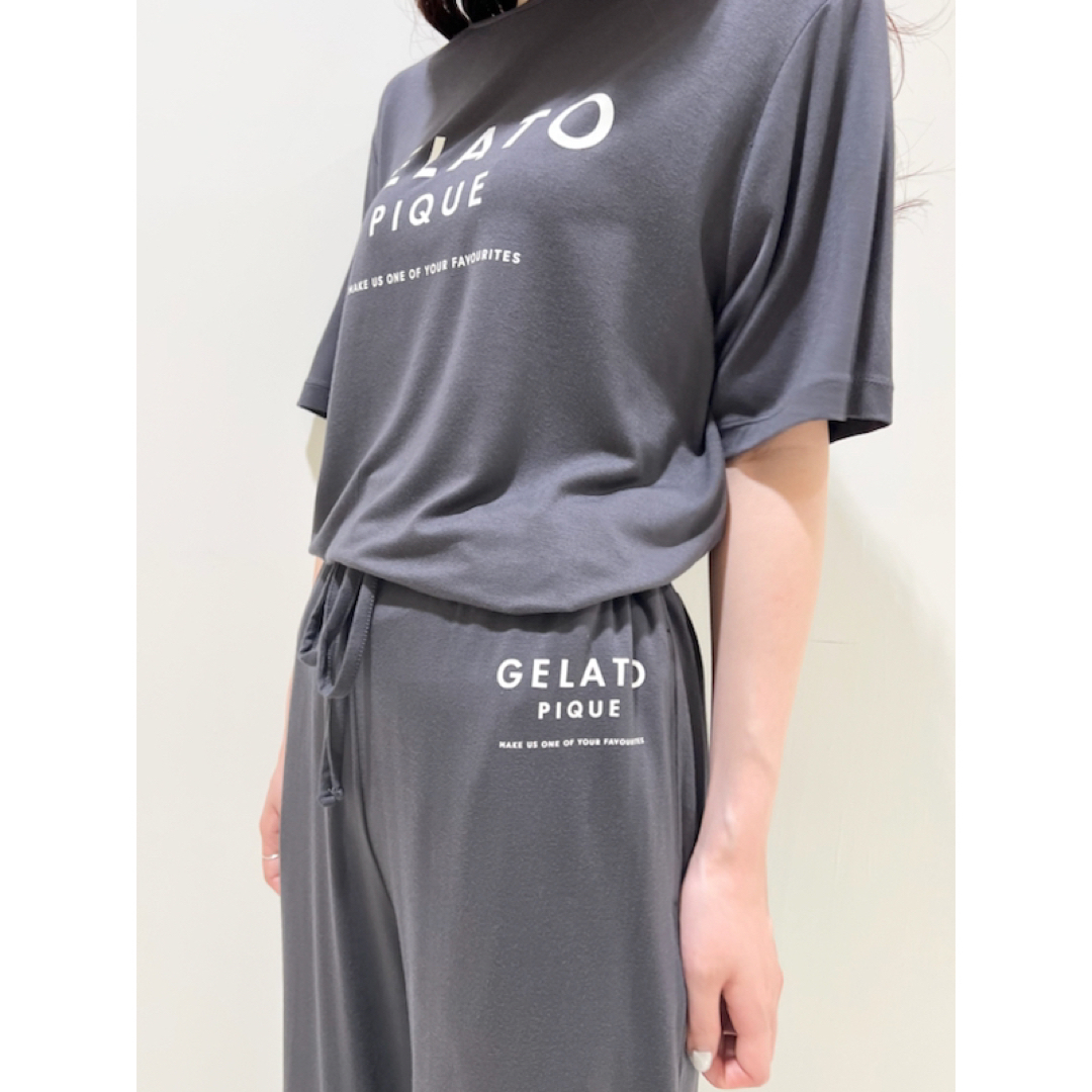 レーヨンロゴTシャツ＆ロングパンツSETレディース