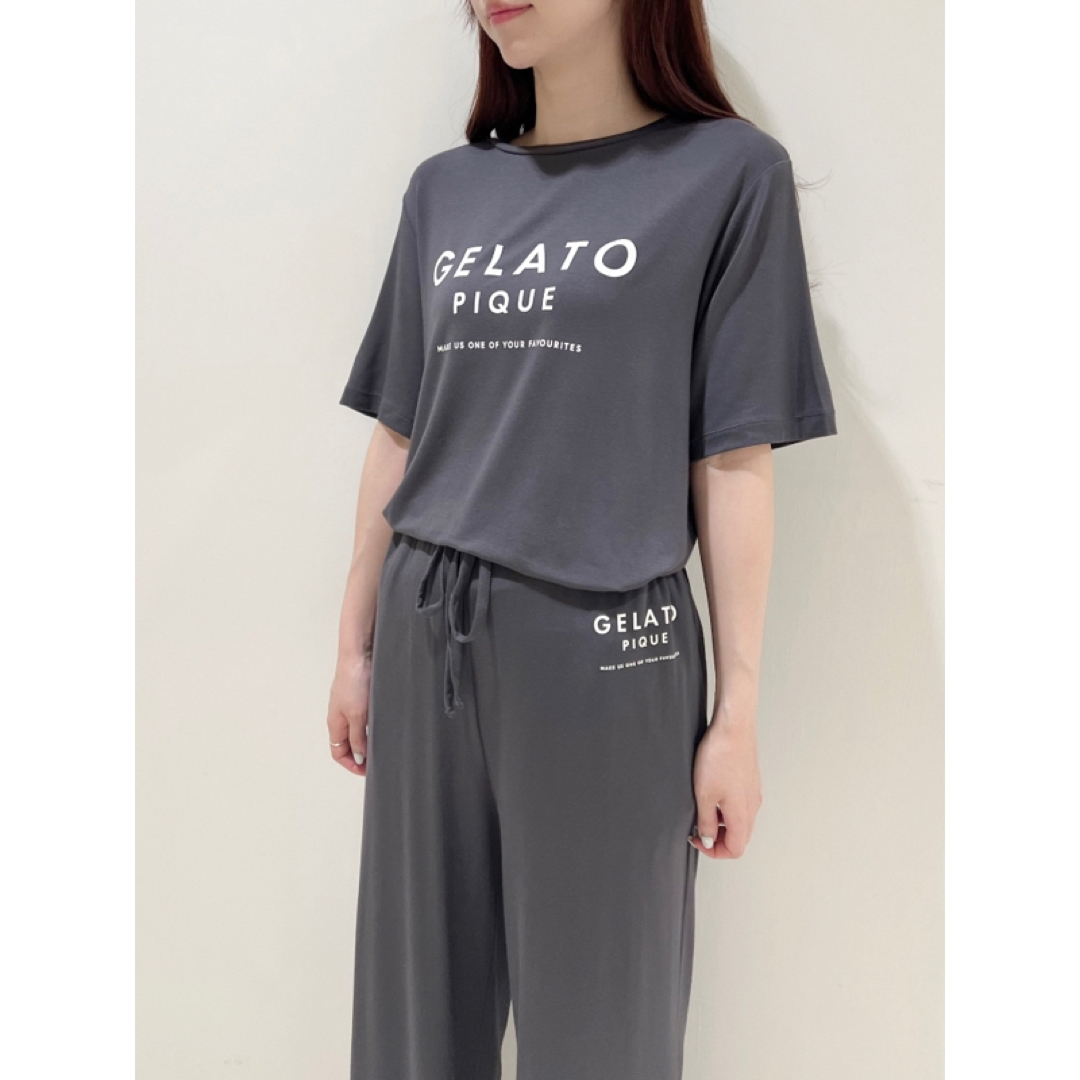 レーヨンロゴ  Tシャツ ロングパンツ◆ジェラートピケ 新品未使用 上下セット