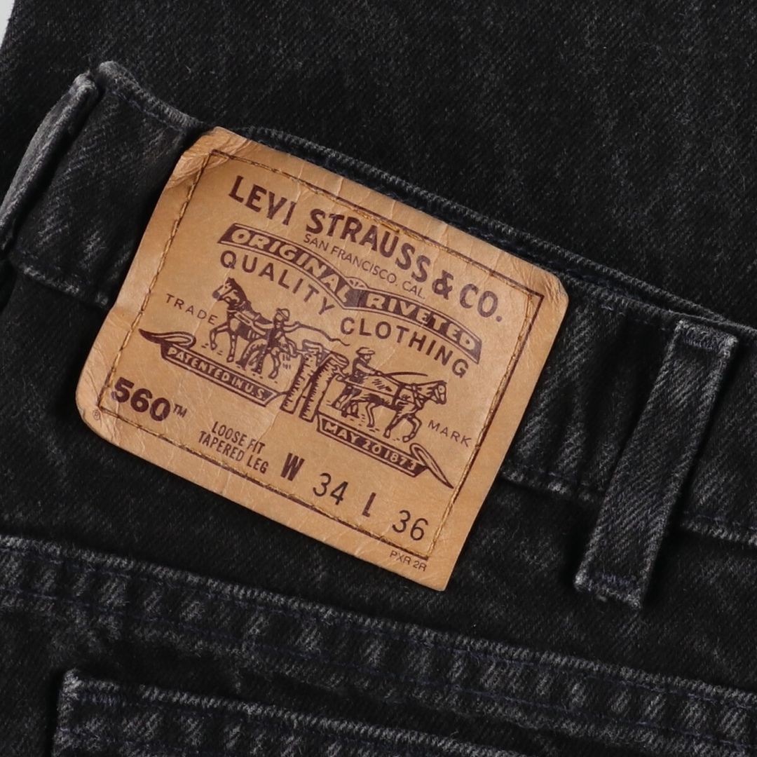 Levi's(リーバイス)の古着 90年代 リーバイス Levi's 560 LOOSE FIT TAPERED LEG オレンジタブ ブラックジーンズ テーパードデニムパンツ USA製 メンズw34 ヴィンテージ /eaa368718 メンズのパンツ(デニム/ジーンズ)の商品写真