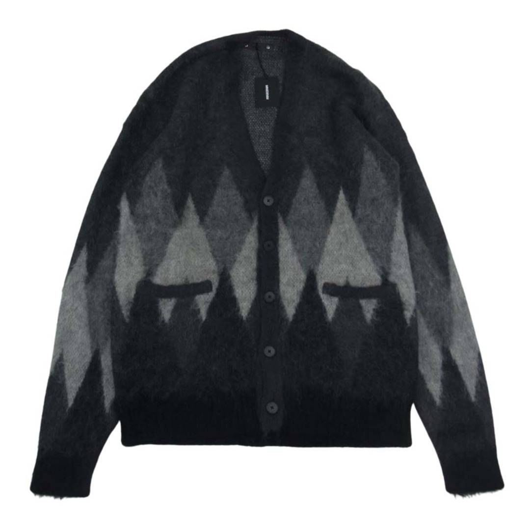 MINEDENIM マインデニム 22AW 2210-6002 Kid Mohair Argyle Washed Knit Long Cardigan キッドモヘア アーガイルニットカーディガン グレー ブラック系 2【新古品】【未使用】【中古】 | フリマアプリ ラクマ