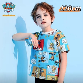 パウパトロール 子供 半袖 シャツ 新品 ブルー 120(Tシャツ/カットソー)
