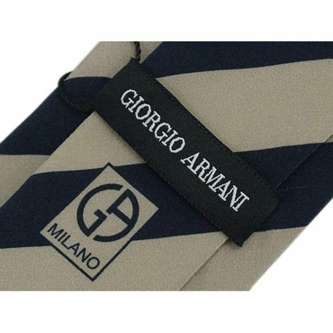 Giorgio Armani(ジョルジオアルマーニ)の【新品】アルマーニ ネクタイ ダークブルー/グレーベージュ 29011 メンズのファッション小物(ネクタイ)の商品写真