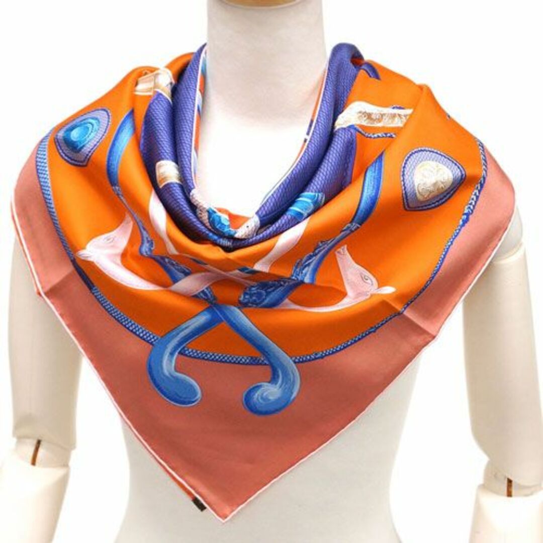 Hermes - 【新品】エルメス スカーフ H003140S05 シルク100% オレンジ Hermes - 【新品】エルメス スカーフ H003140S05 シルク100% オレンジ