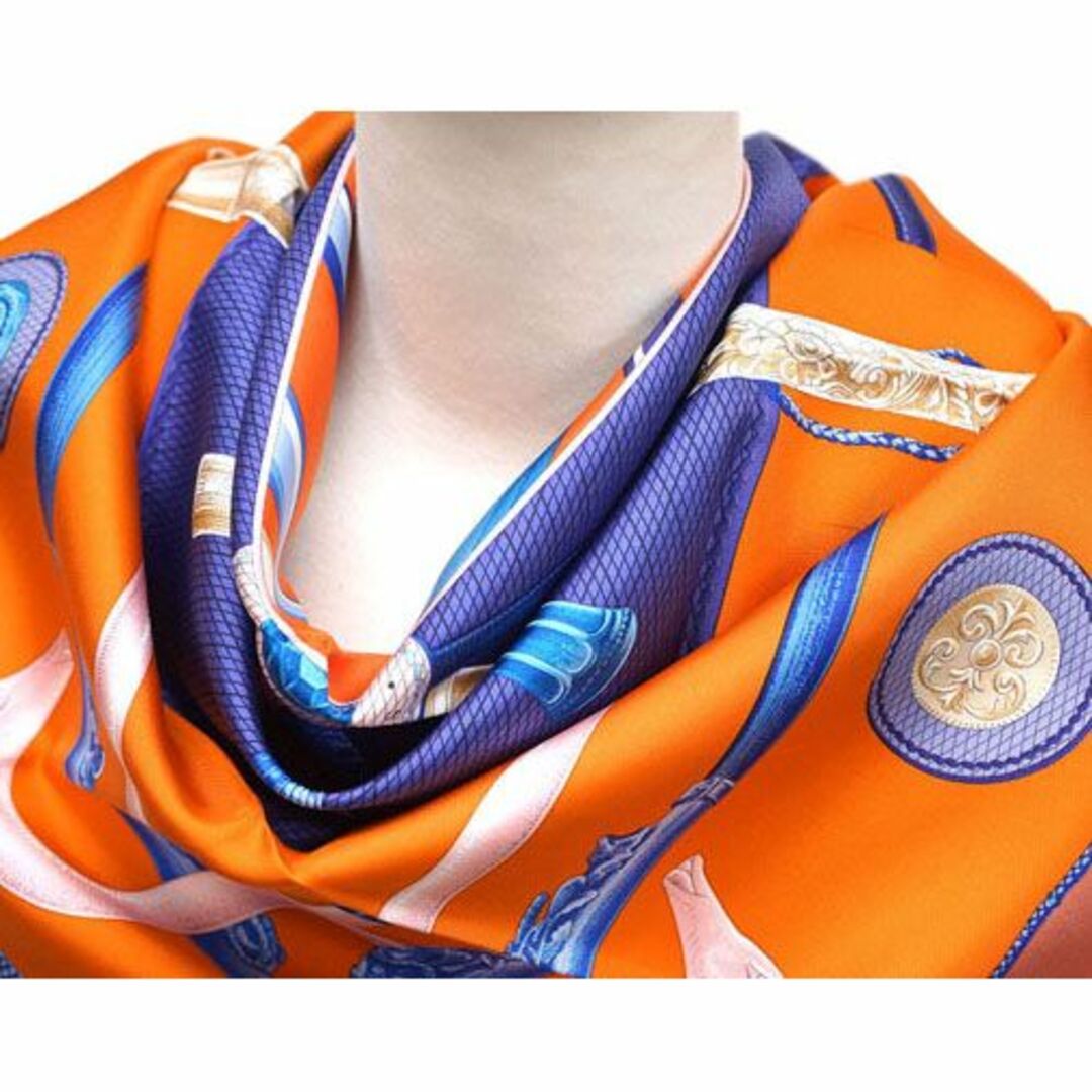 Hermes - 【新品】エルメス スカーフ H003140S05 シルク100％ オレンジ 