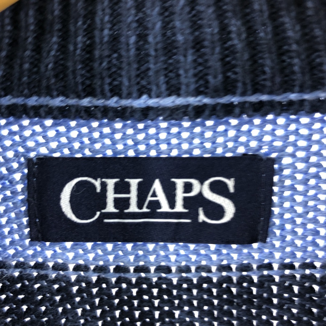 古着 チャップス CHAPS ボーダー柄 コットンニットハーフジップセーター メンズM /eaa368650