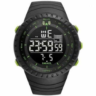 SMAEL 1237 デジタルスポーツウォッチ（グリーン）(腕時計(デジタル))
