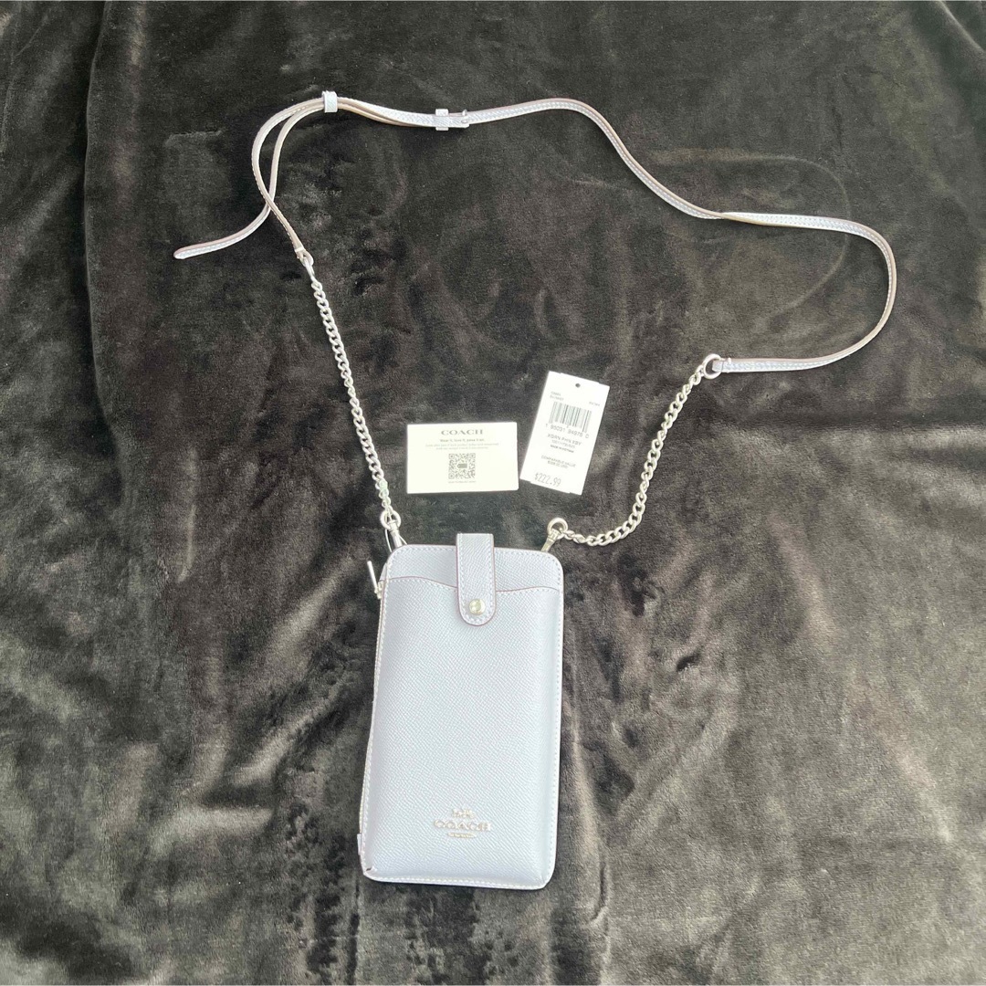 新品 Coach コーチ スマホショルダー スマホポシェット ラベンダー 紫
