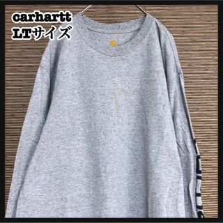 カーハート(carhartt)の【カーハート】長袖Tシャツ　グレー　袖ロゴ　デカロゴ　LT　ロンT　71(Tシャツ/カットソー(七分/長袖))