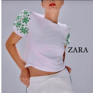 ザラ(ZARA)のZARA　パフスリーブTシャツ(Tシャツ(半袖/袖なし))