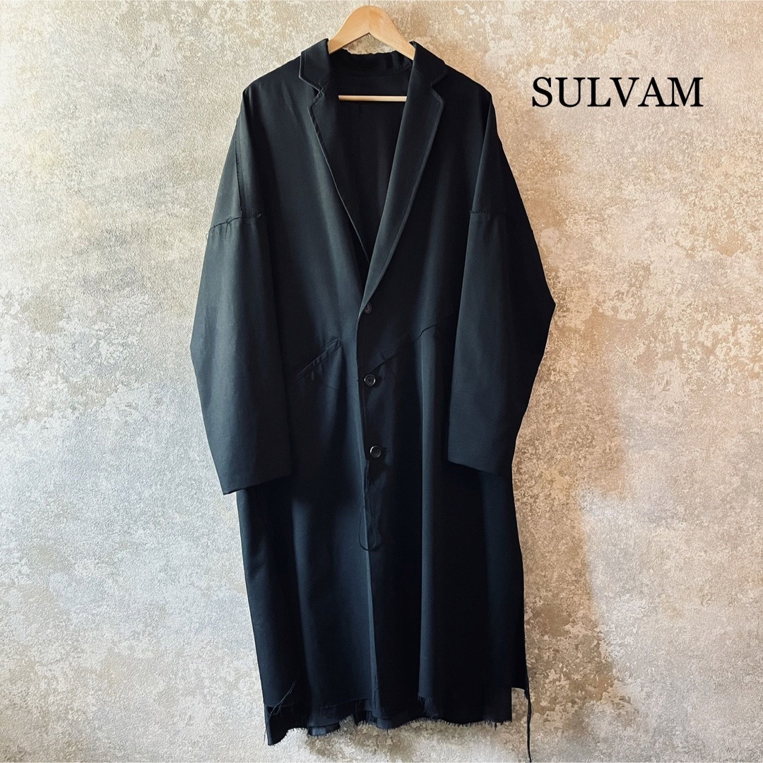 sulvam(サルバム)のSULVAM サルバム パッチワーク オーバーコート ロングコート 立体裁断 メンズのジャケット/アウター(チェスターコート)の商品写真