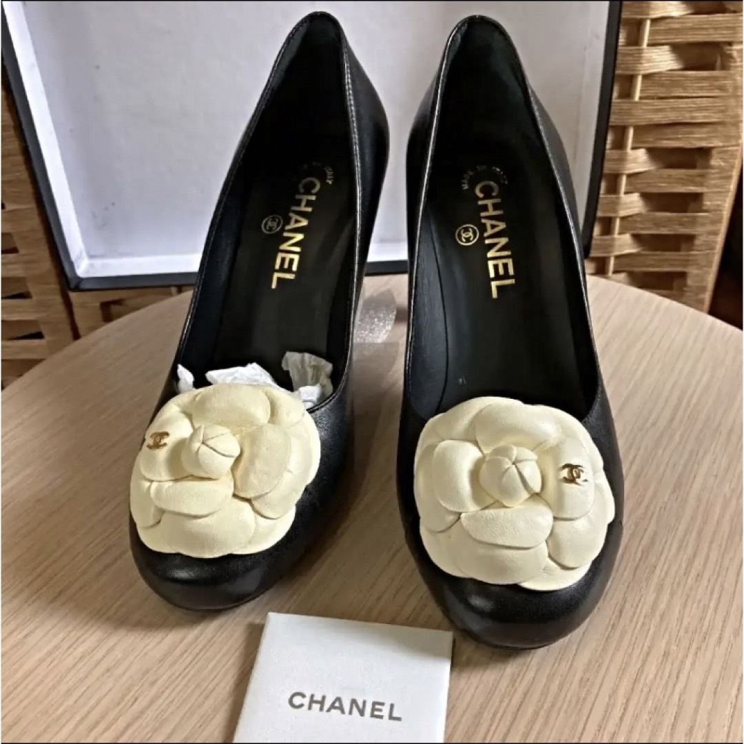 CHANEL シャネル カメリア パンプス サイズ38 - ハイヒール/パンプス