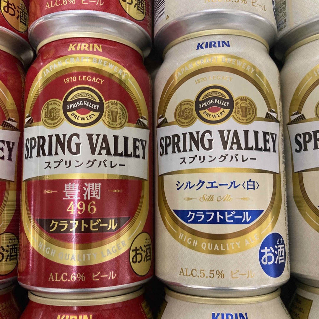 キリン(キリン)のKIRIN スプリングバレー（赤）豊潤350×6：シルクエール（白）350×6 食品/飲料/酒の酒(ビール)の商品写真