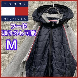 トミーヒルフィガー(TOMMY HILFIGER)のトミーヒルフィガー スウェットキルティングジップパーカー 中綿トラックジャケット(スウェット)