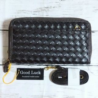 GOOD LUCK ダブルジップ長財布 オーガナイザー ブラック(長財布)