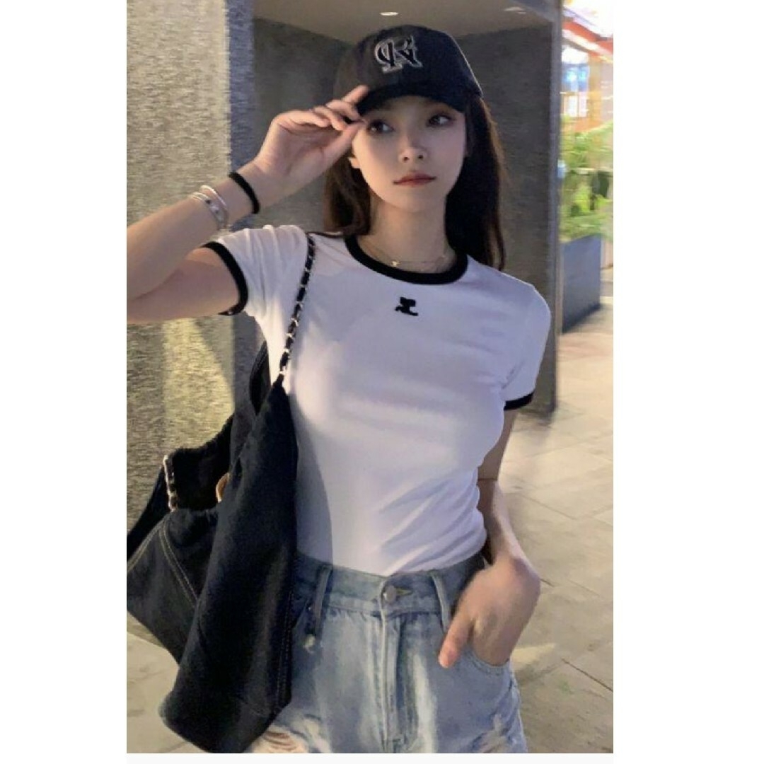 Sサイズ クレージュ courreges ロゴTシャツ  ホワイト