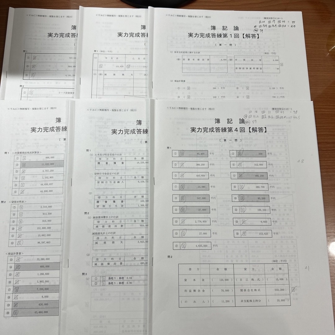 TAC出版(タックシュッパン)の【TAC　簿記論　税理士試験2023年受験対策 直前対策模試全セット】 エンタメ/ホビーの本(資格/検定)の商品写真