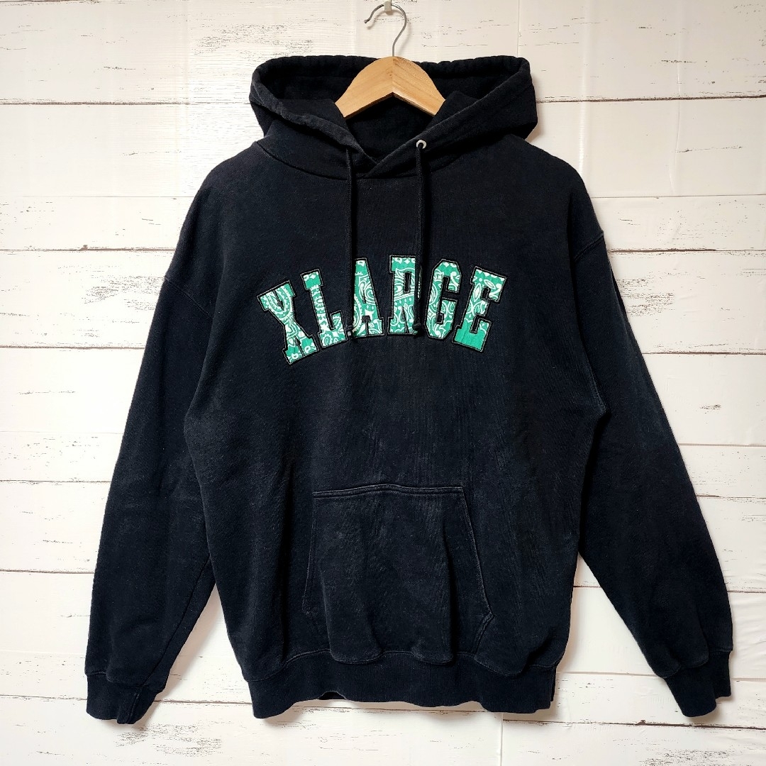 超希少》XLARGE エクストララージ パーカー ペイズリー ブラック 刺繍