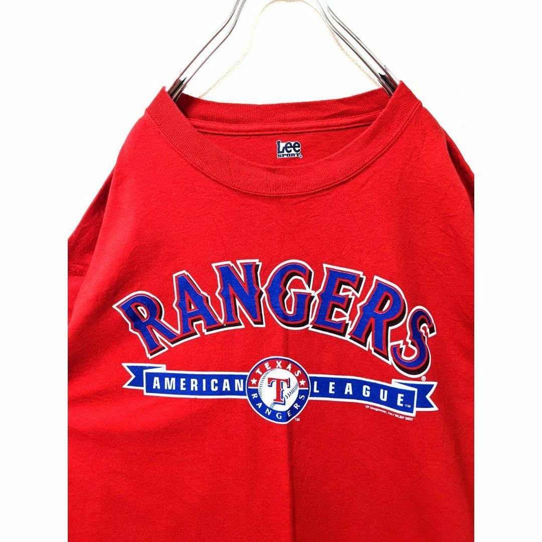 リー MLBテキサスレンジャーズ ロゴ Tシャツ レッド 赤色 XL 古着