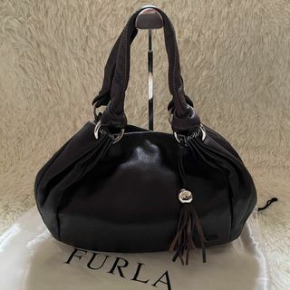 フルラ(Furla)のフルラ FURLA トートバッグ シボ革 シュリンク レザー フリンジチャーム(ハンドバッグ)