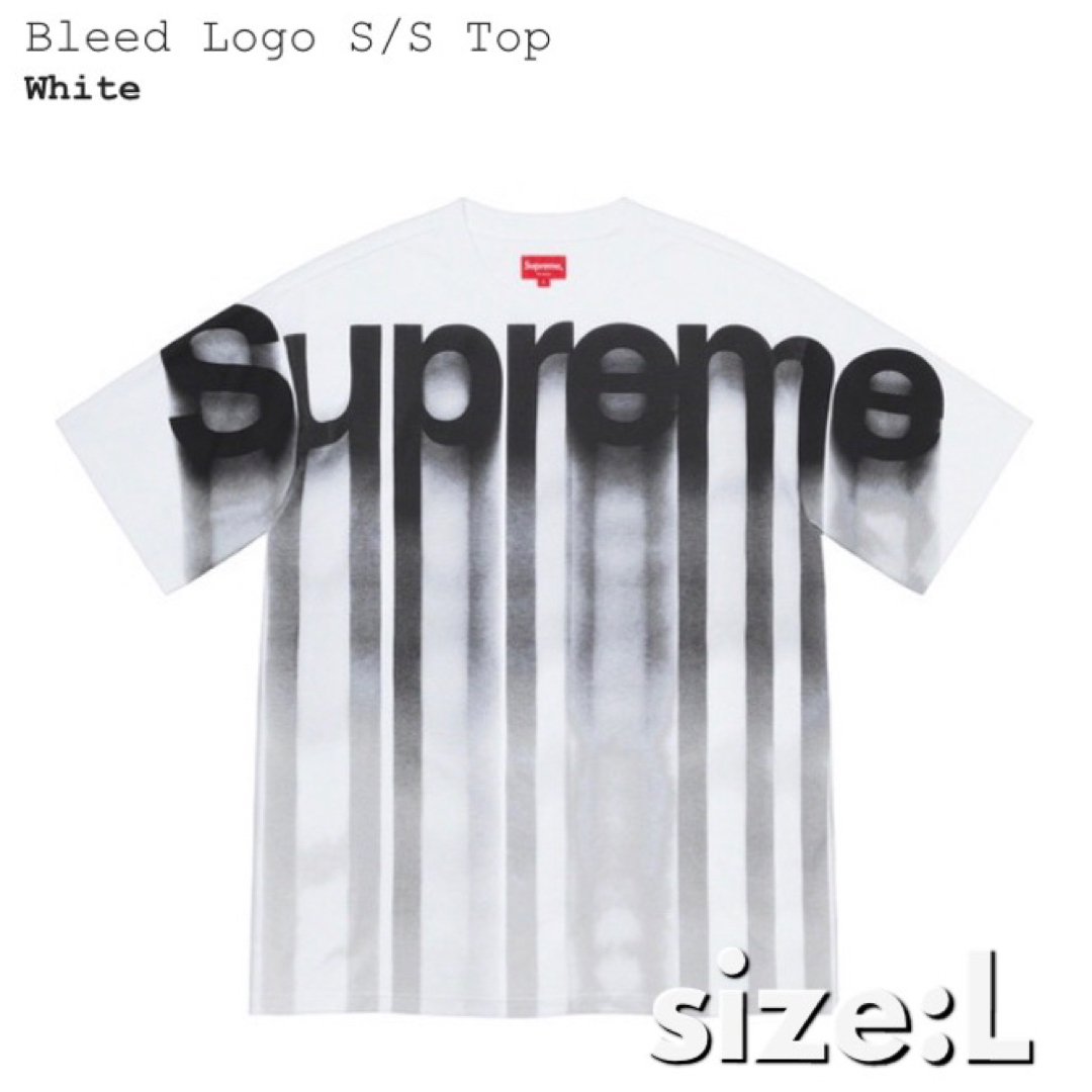 L送込!! Supreme Bleed Logo Tシャツ白黒20awタグステッカー状態