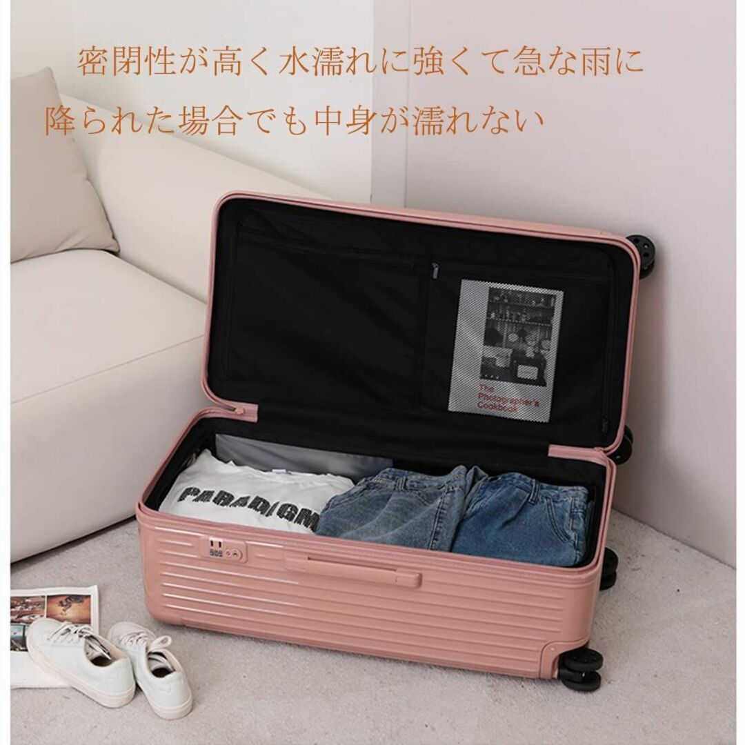 【色: レッド】DINGHANG 旅行出張 スーツケース おしゃれなキャリーケー 4