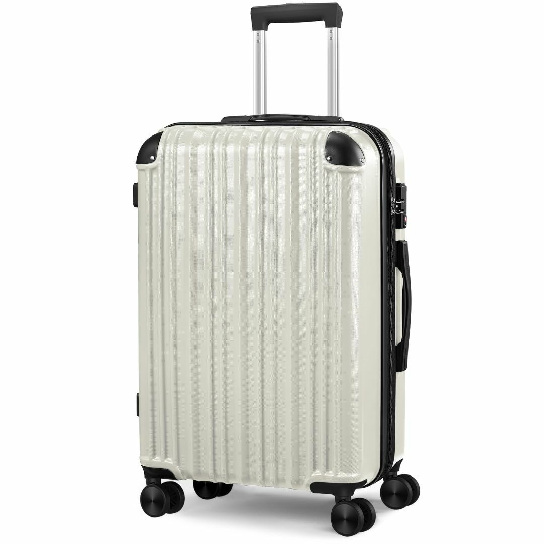【色: オフホワイト】SunnyTour 拡張機能 スーツケース キャリーケース