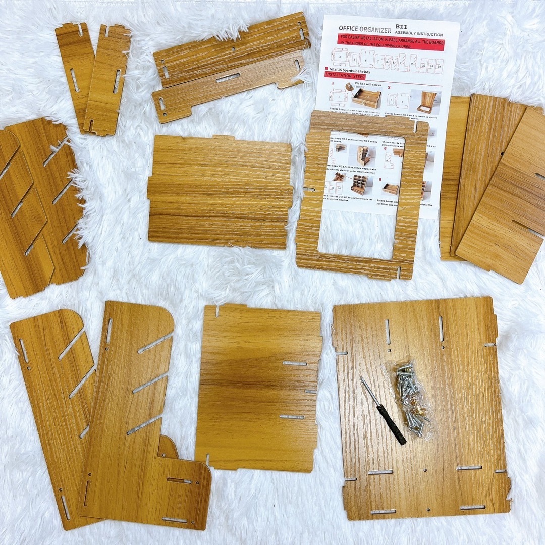 木製 組み立て 簡単 ペン立て メイク道具 収納 DIY ラック 組立式 卓上の通販 by asamazume's shop｜ラクマ