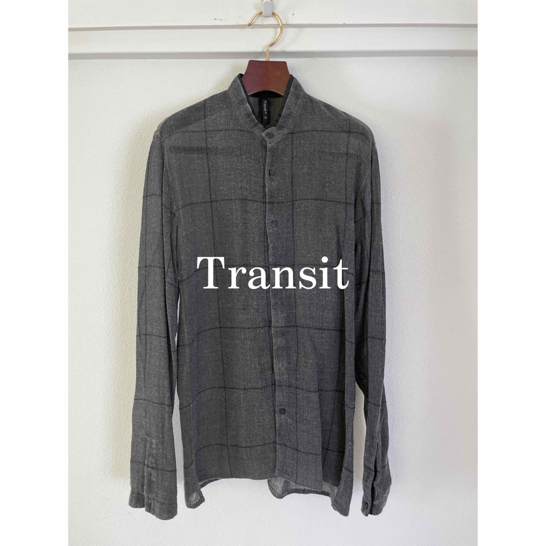 Transit トランジット　リネンシャツ　長袖シャツ　チェックシャツ